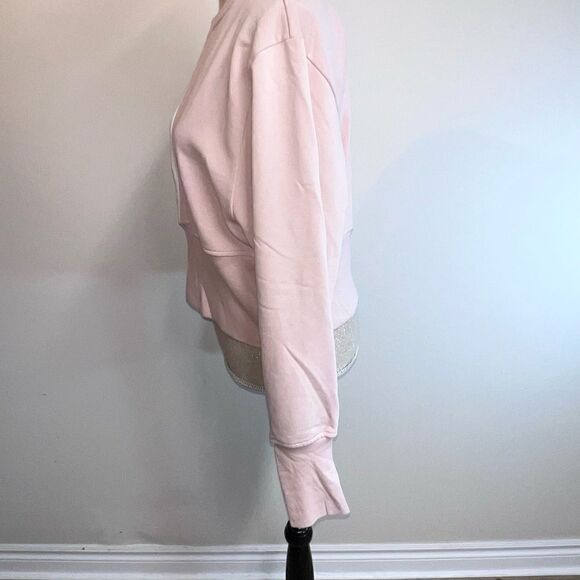 VAARA London Designer crop colorblock sweatshirt Blush White Sz S $600 - Picture 5 of 9